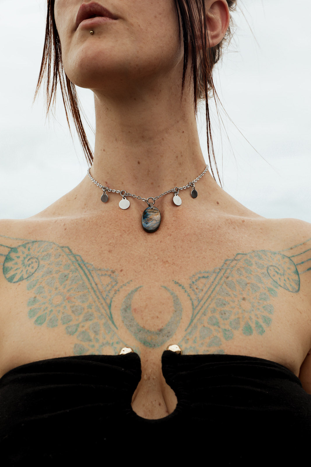 SASHA Labradorite Necklace - Steel