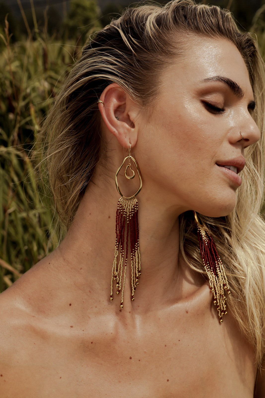 SEKHMET Fringe Earrings - Gold