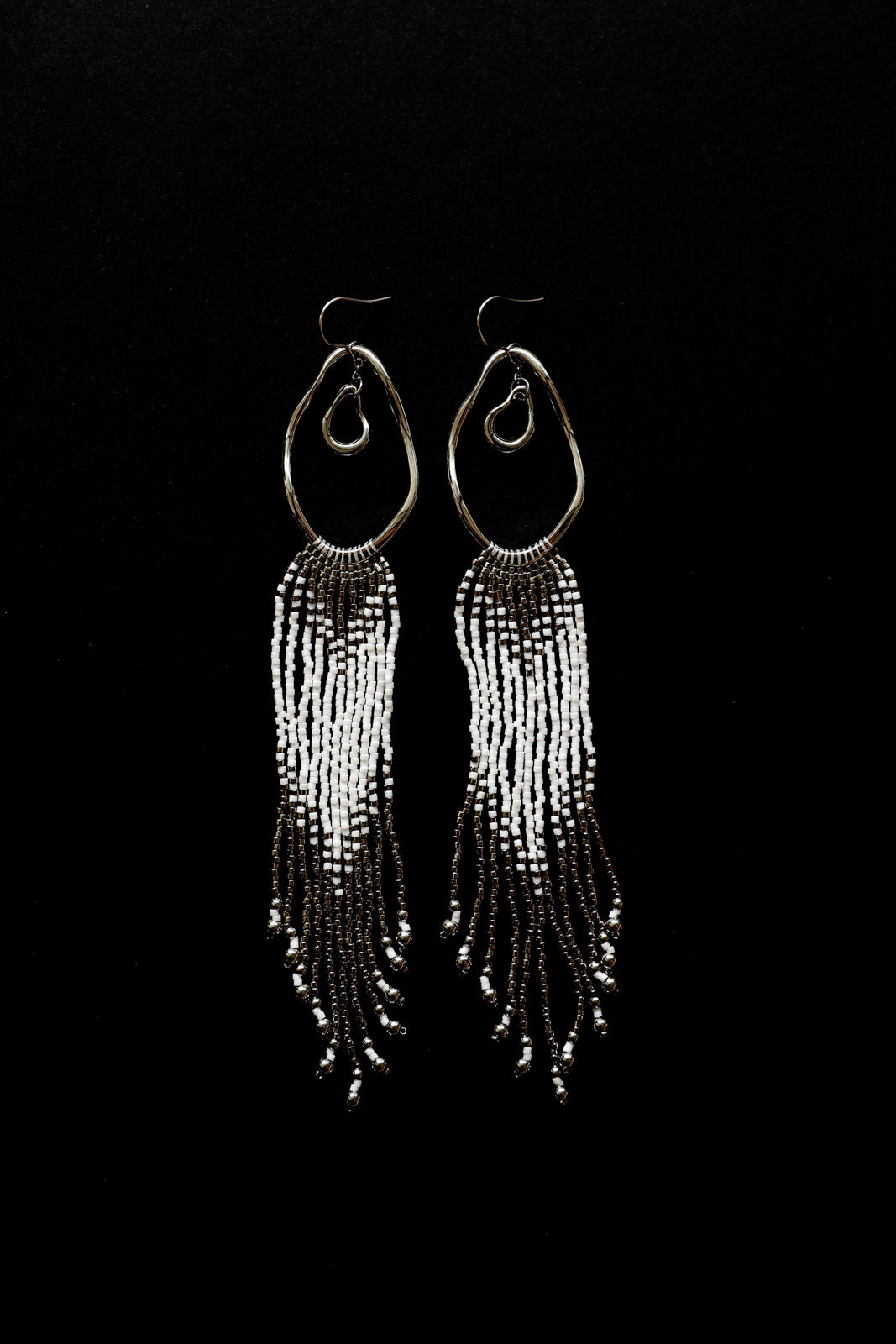 ATHENA Fringe Earrings - Steel