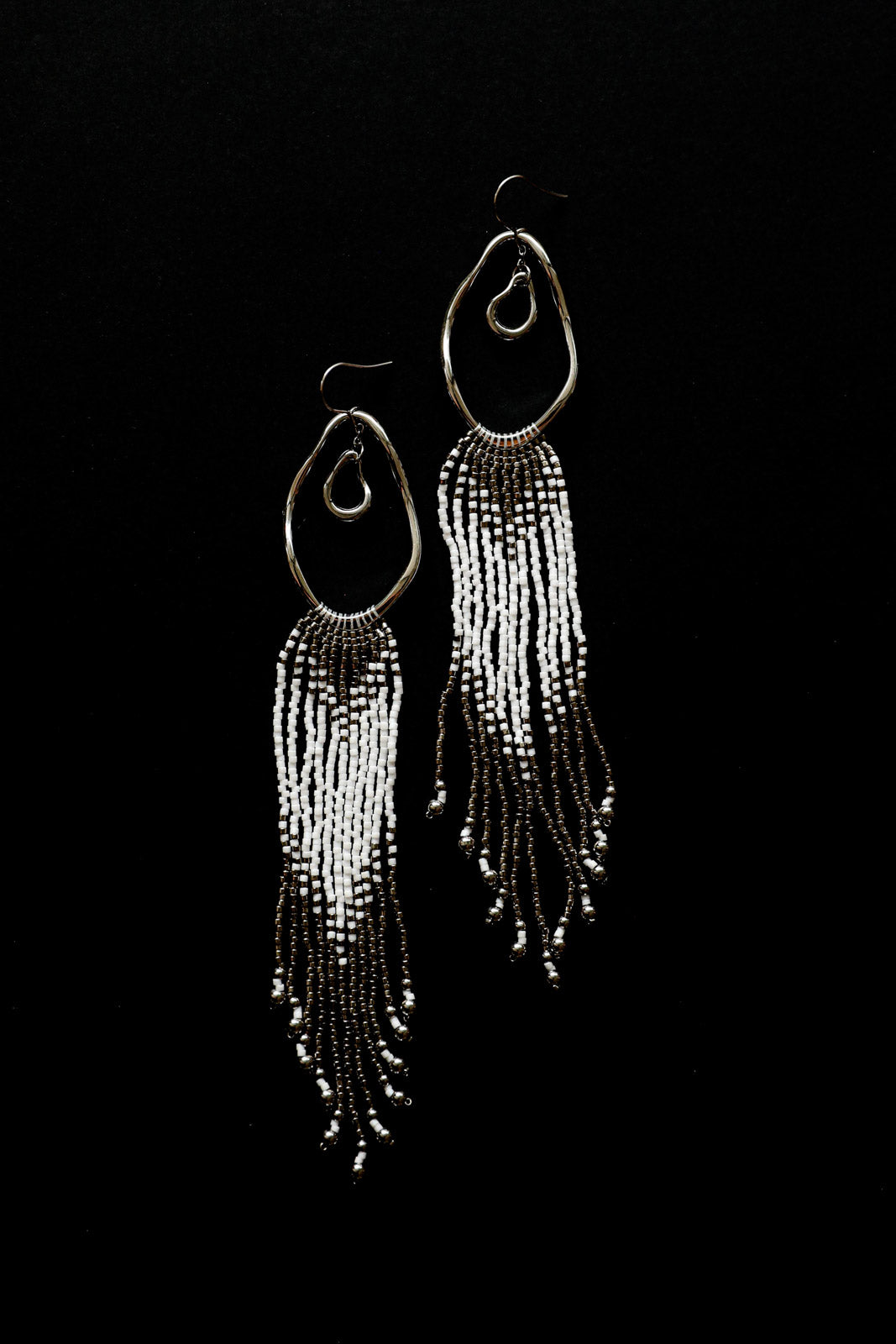 ATHENA Fringe Earrings - Steel