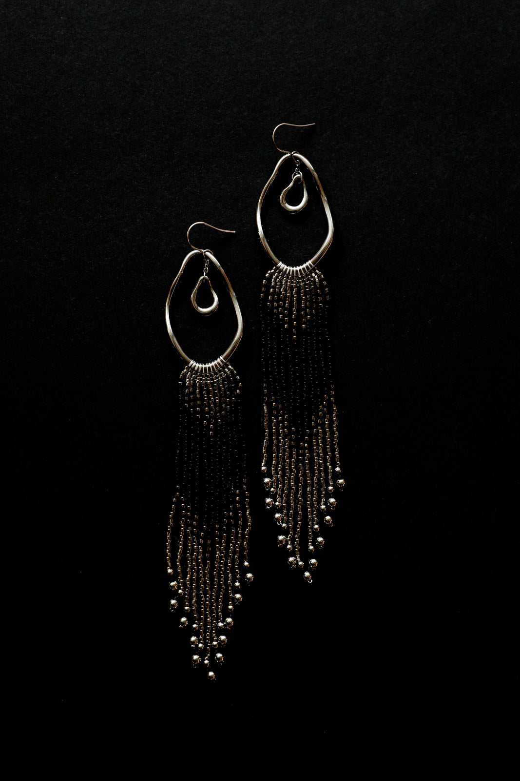 NYX Fringe Earrings - Steel