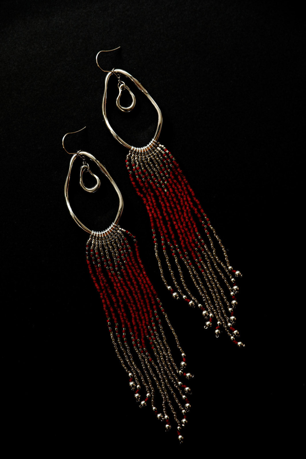 SEKHMET Fringe Earrings - Steel