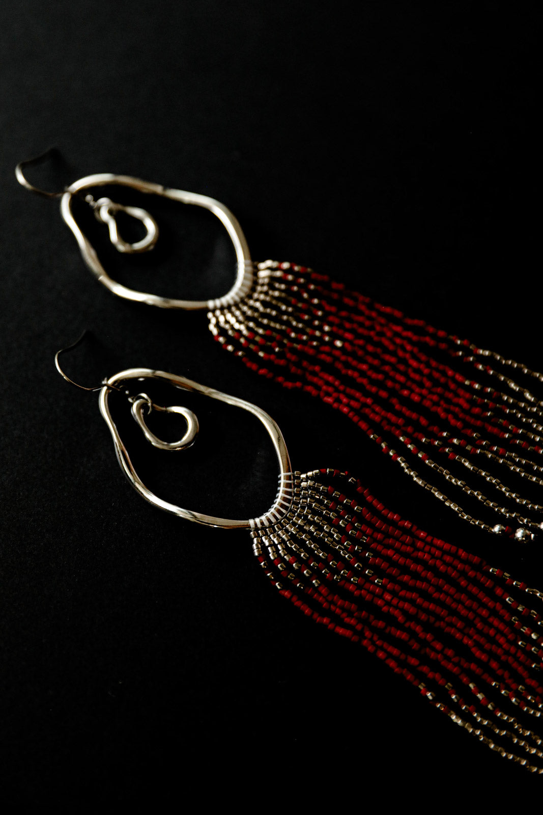 SEKHMET Fringe Earrings - Steel