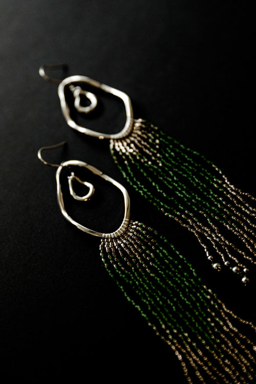 GAEA Fringe Earrings - Steel
