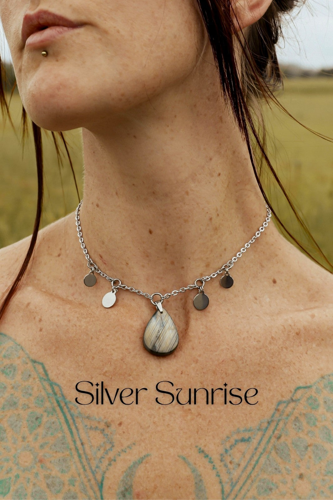 SASHA Labradorite Necklace - Steel